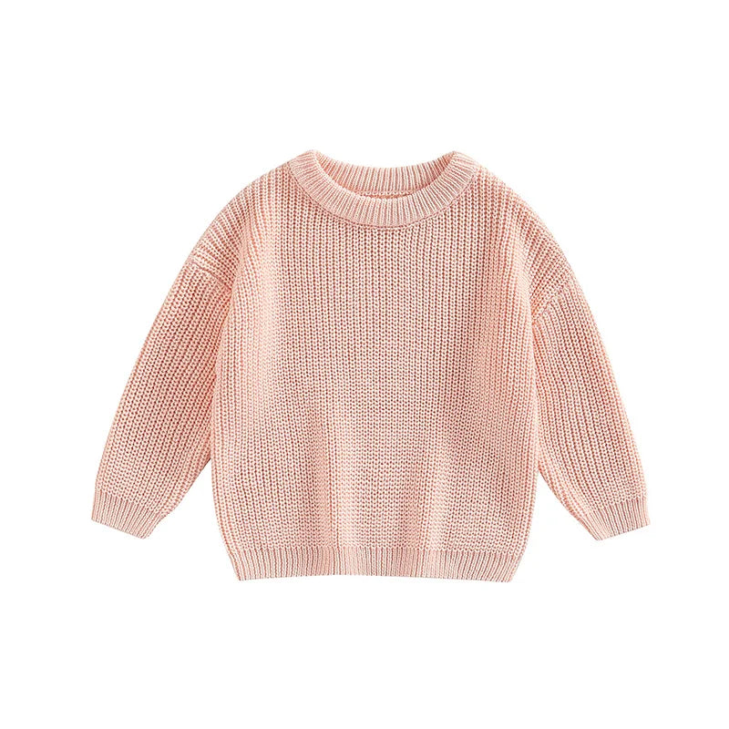 Basic Cotton Long Sleeve Sweater - PAMU8