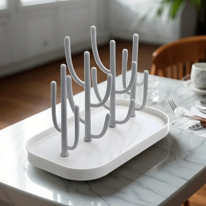 Dust-Free Bottle Shelf Drying Rack