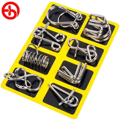 Metal Montessori Puzzle Set, 8 Brain Teaser Toys