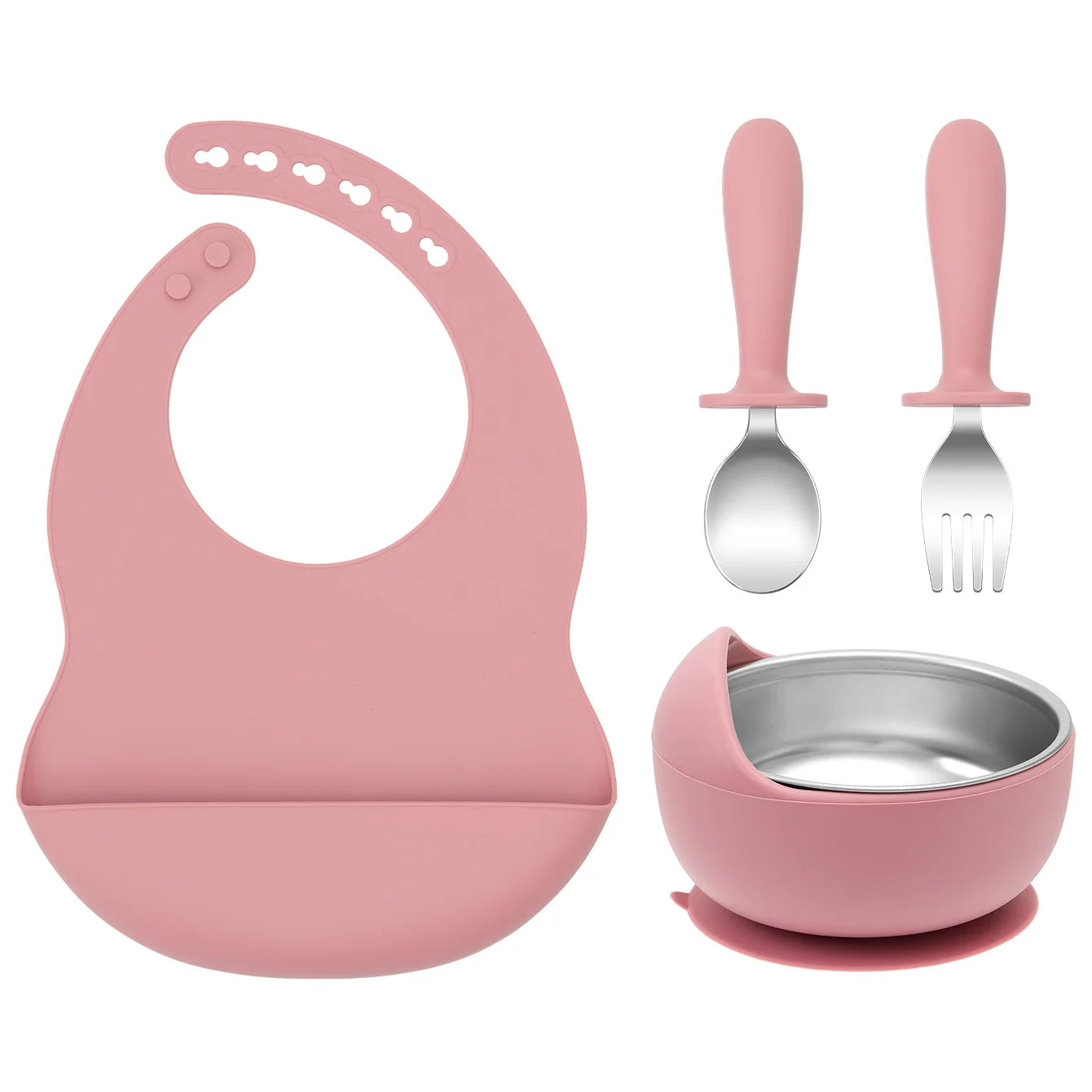 4PCS Stainless Steel Baby Feeding Set