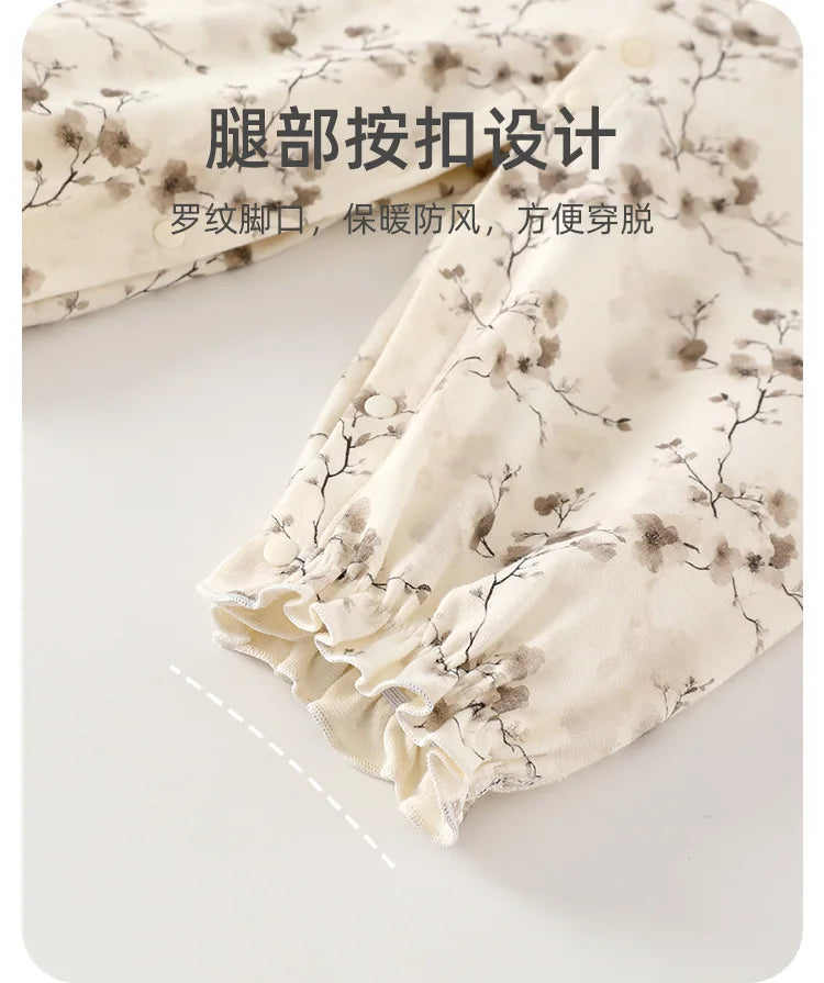 Spring Velvet Printed Baby Suit