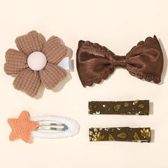 Baby Girls' Bow Hair Clips, 5-Piece Colorful Set