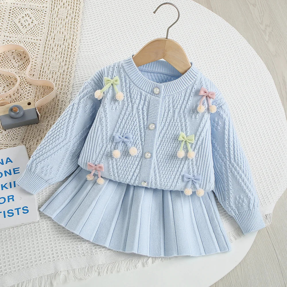 Cute Flower Bow Girls Outfit