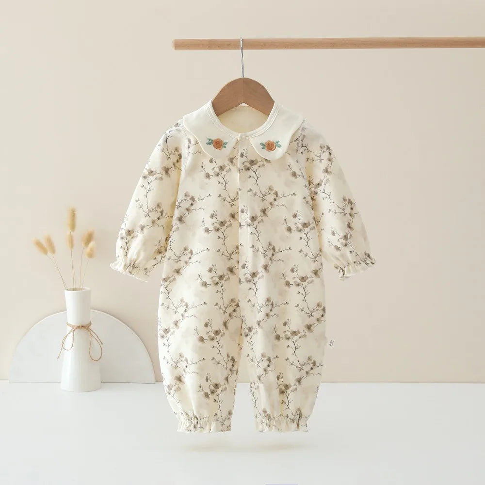 Spring Velvet Printed Baby Suit