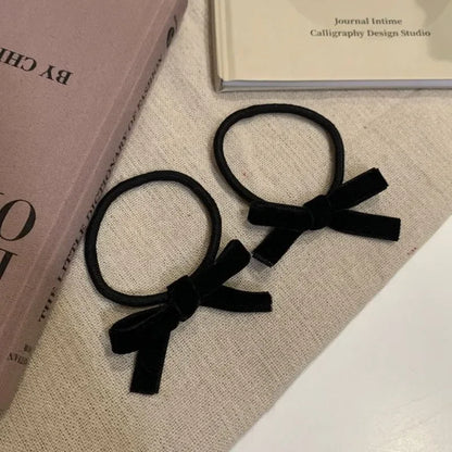 Velvet Bow Elastic Hairpins