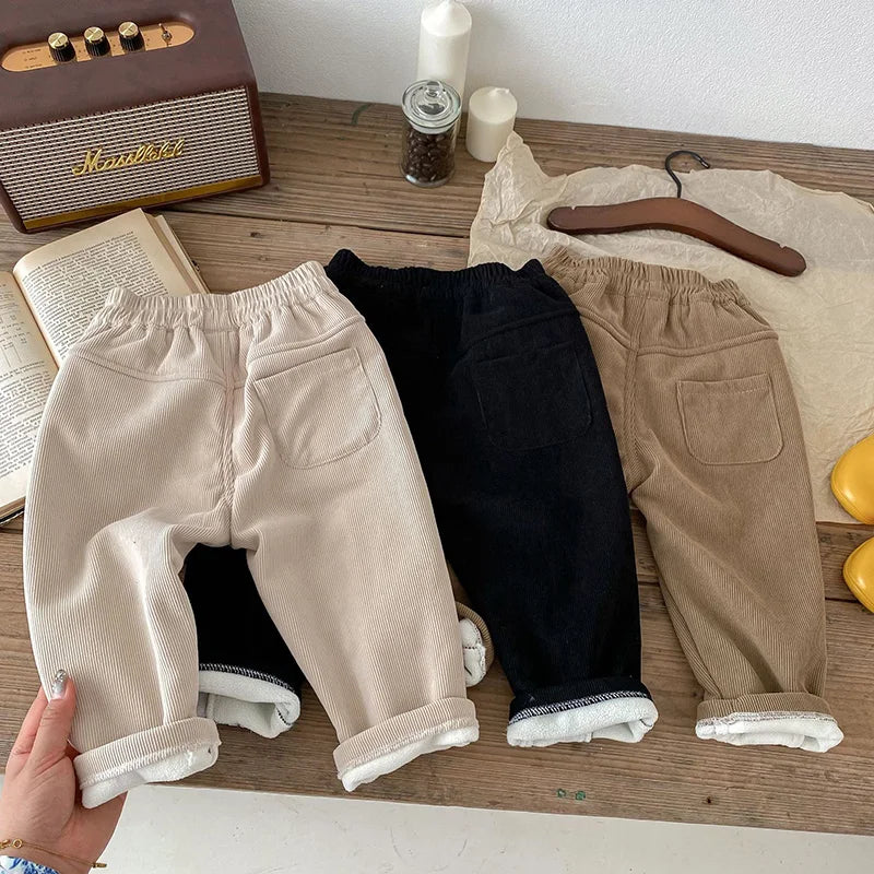 Solid Kids Boys Straight Pants - PAMU8