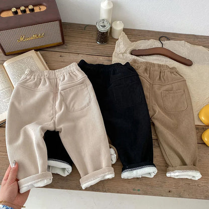 Solid Kids Boys Straight Pants - PAMU8