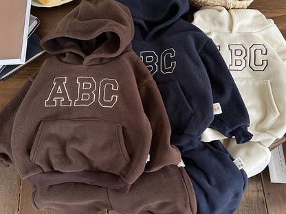 Fur Lining Boys Hoodie Set