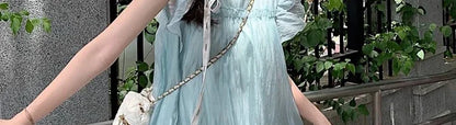 Necklace Petal Sleeve Maternity Dress