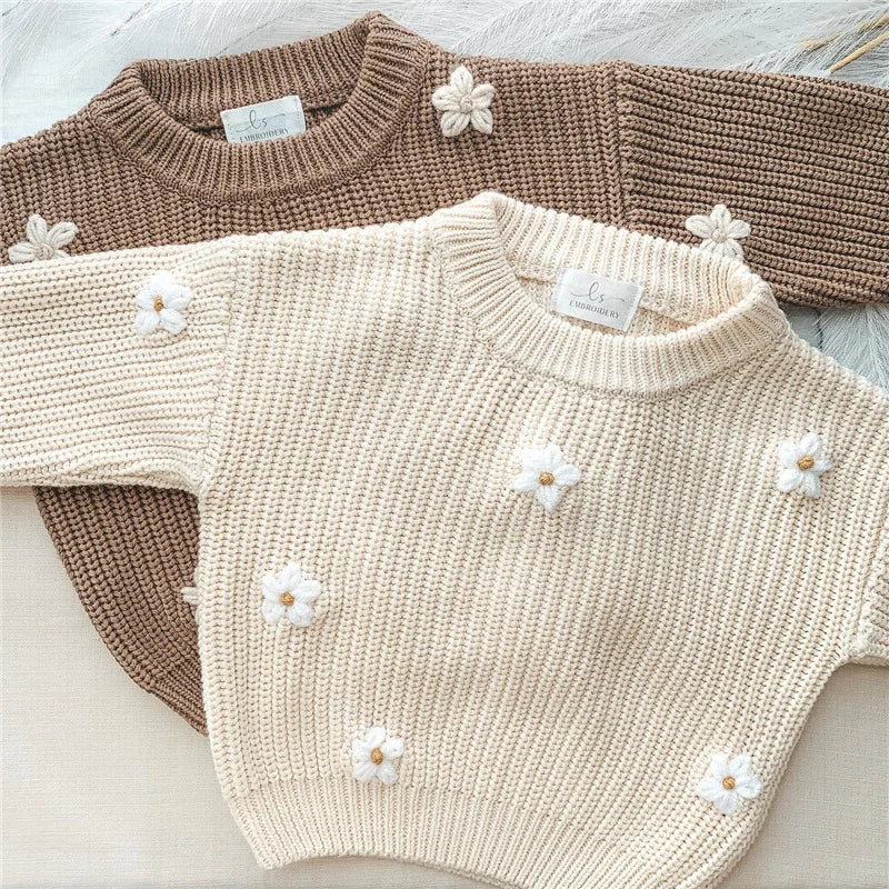 Girls Winter Flower Sweater - PAMU8