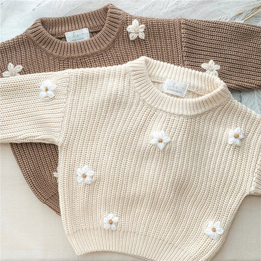 Girls Winter Flower Sweater - PAMU8
