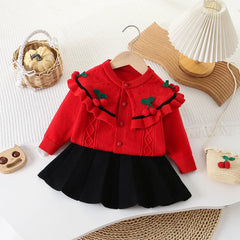 Flutter Sleeve Knitted Sweater Set