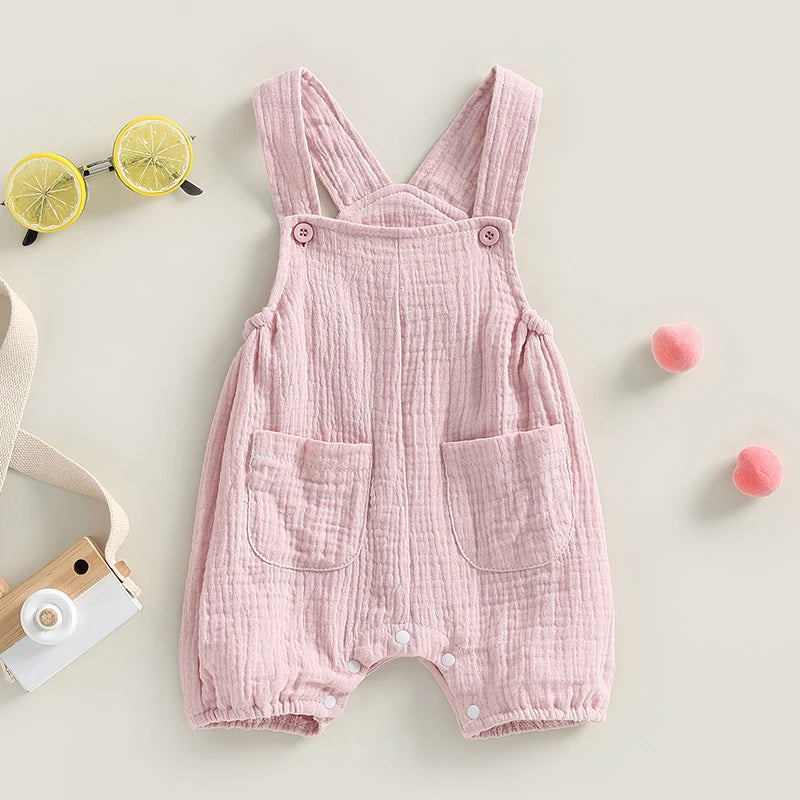 Solid Sleeveless Baby Romper