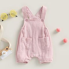 Solid Sleeveless Baby Romper