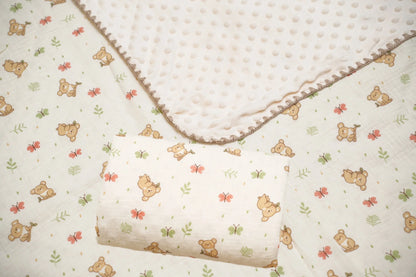 Newborn Bear Print Blanket Pure Cotton - PAMU8