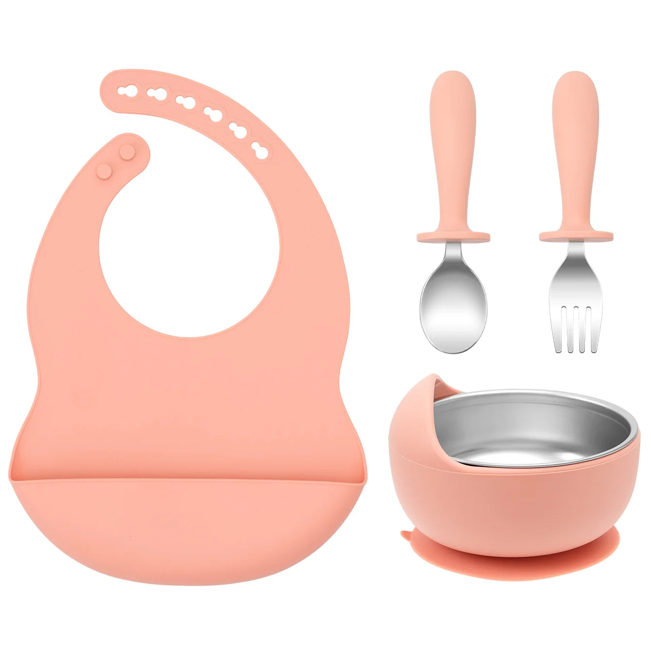 4PCS Stainless Steel Baby Feeding Set
