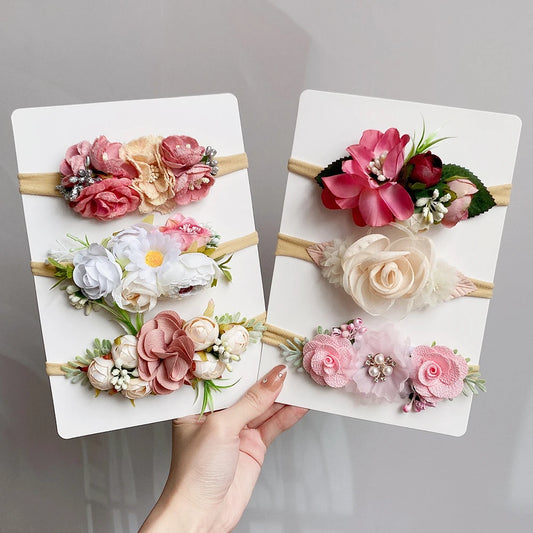 Soft floral headbands for baby girls