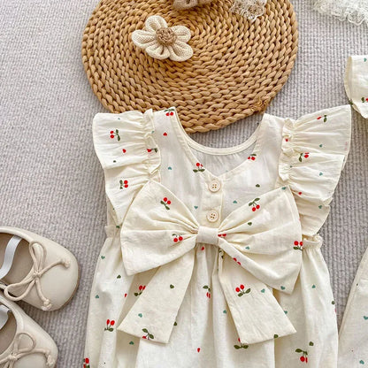 Cherry Girls Bow Jumpsuit