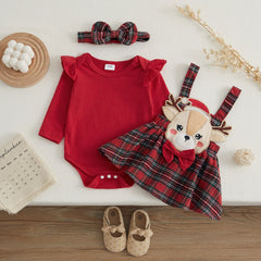 Ruffle Long Sleeve Christmas Romper