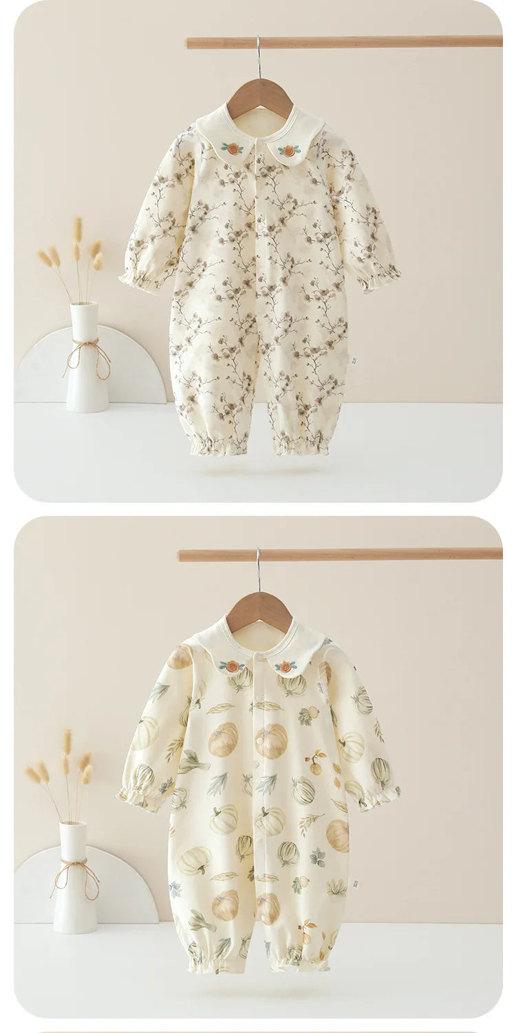 Spring Velvet Printed Baby Suit