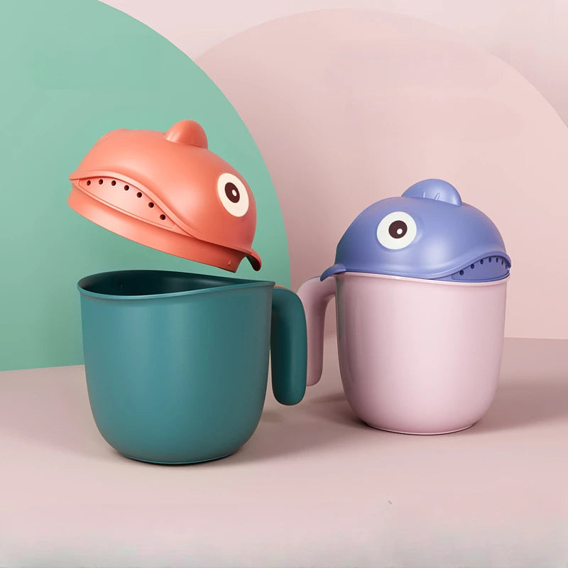 Baby Bath Shampoo Rinse Cup with Collapsible Dino Design