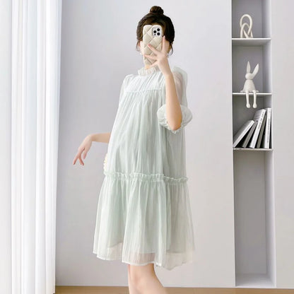 Doll Collar Chiffon  Maternity Dresses