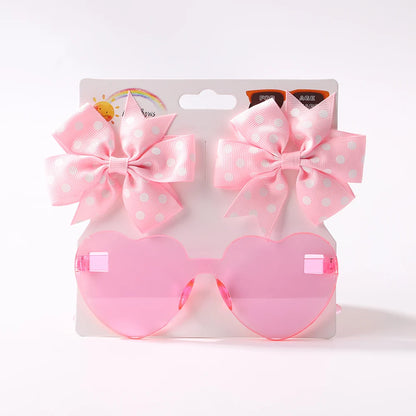 3Pcs/set Kids Hairpin Sun Glasses Set