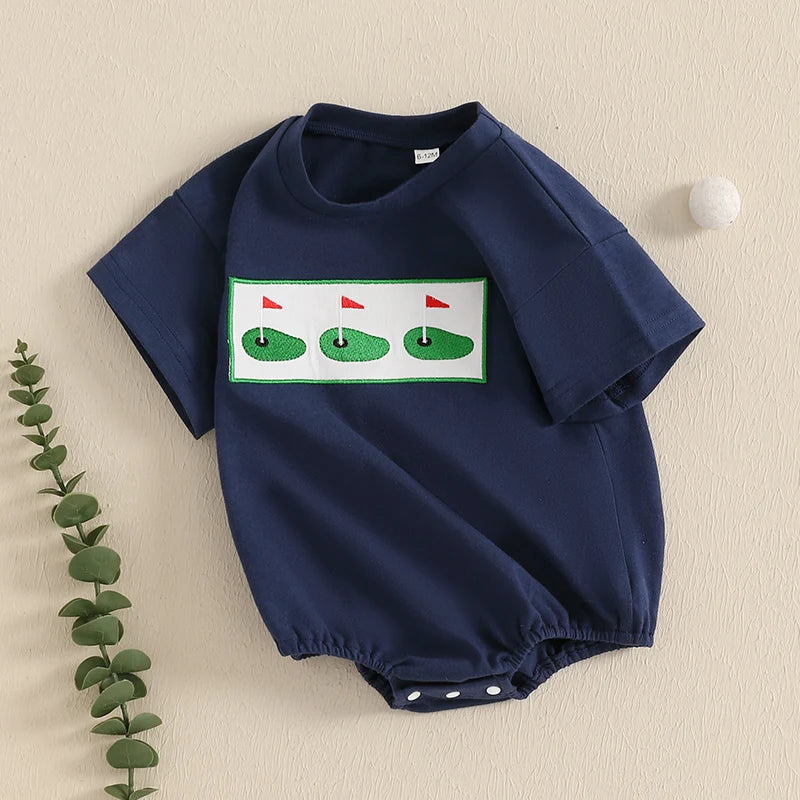 Golf Embroidery Crewneck Romper