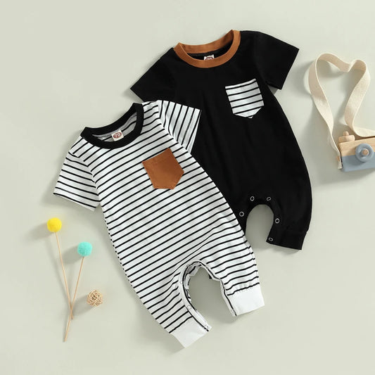 Newborn Jumpsuit 3M to 18M | Soft Cotton Short Sleeve