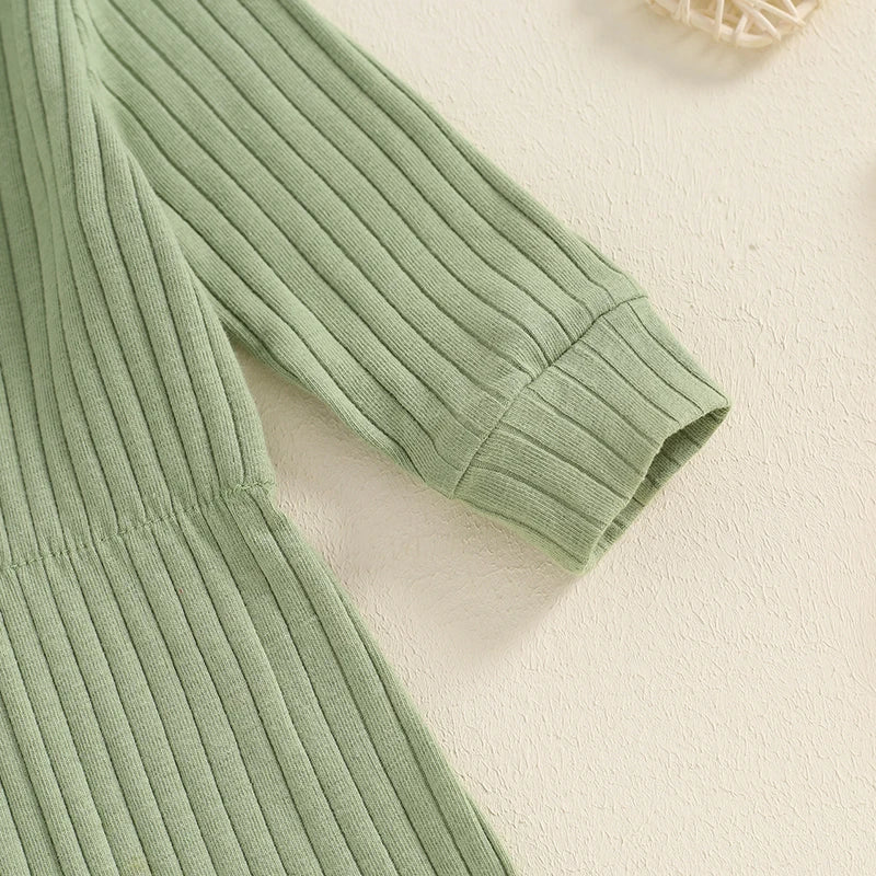 Baby Girls' Ribbed Jumpsuit and Headband Set, Fall