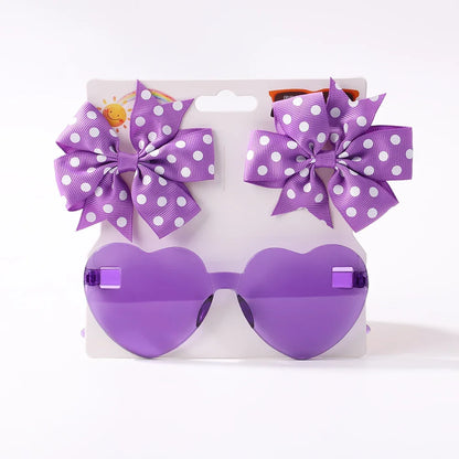Dot Hairpins & Heart glasses