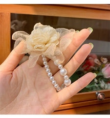 Flower Pearl Hair Ties