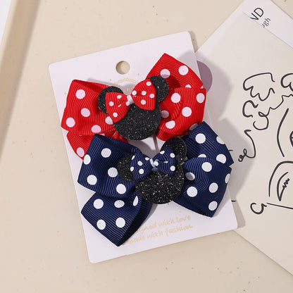 Polka Dot Bow Hair Clips