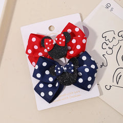 Polka Dot Bow Hair Clips
