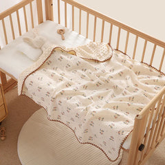 Newborn Bear Print Blanket for Crib, Stroller and Car Seat