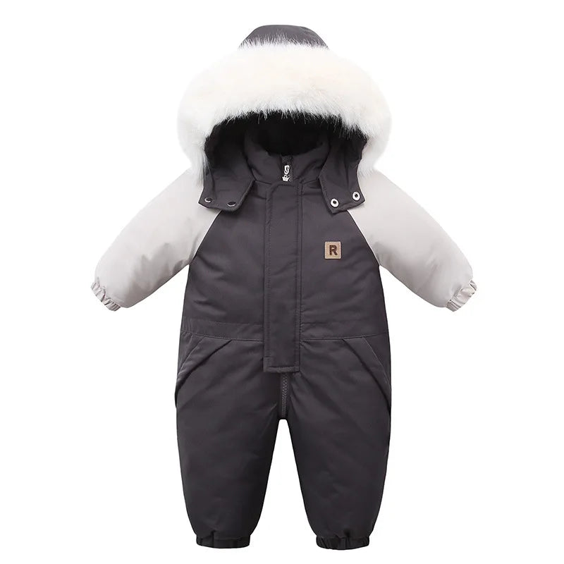 Wool Lined Infant Down Romper