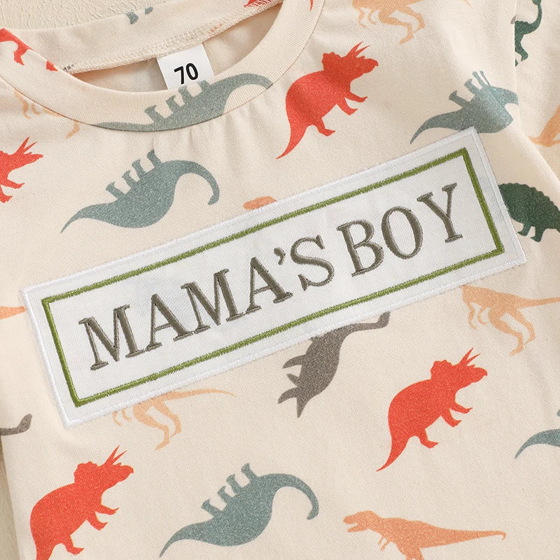 Baby Boys' Dinosaur Romper, Short-Sleeve Summer Bodysuit