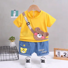 Baby Boys' Bear T-Shirt and Shorts Set, Cotton Summer