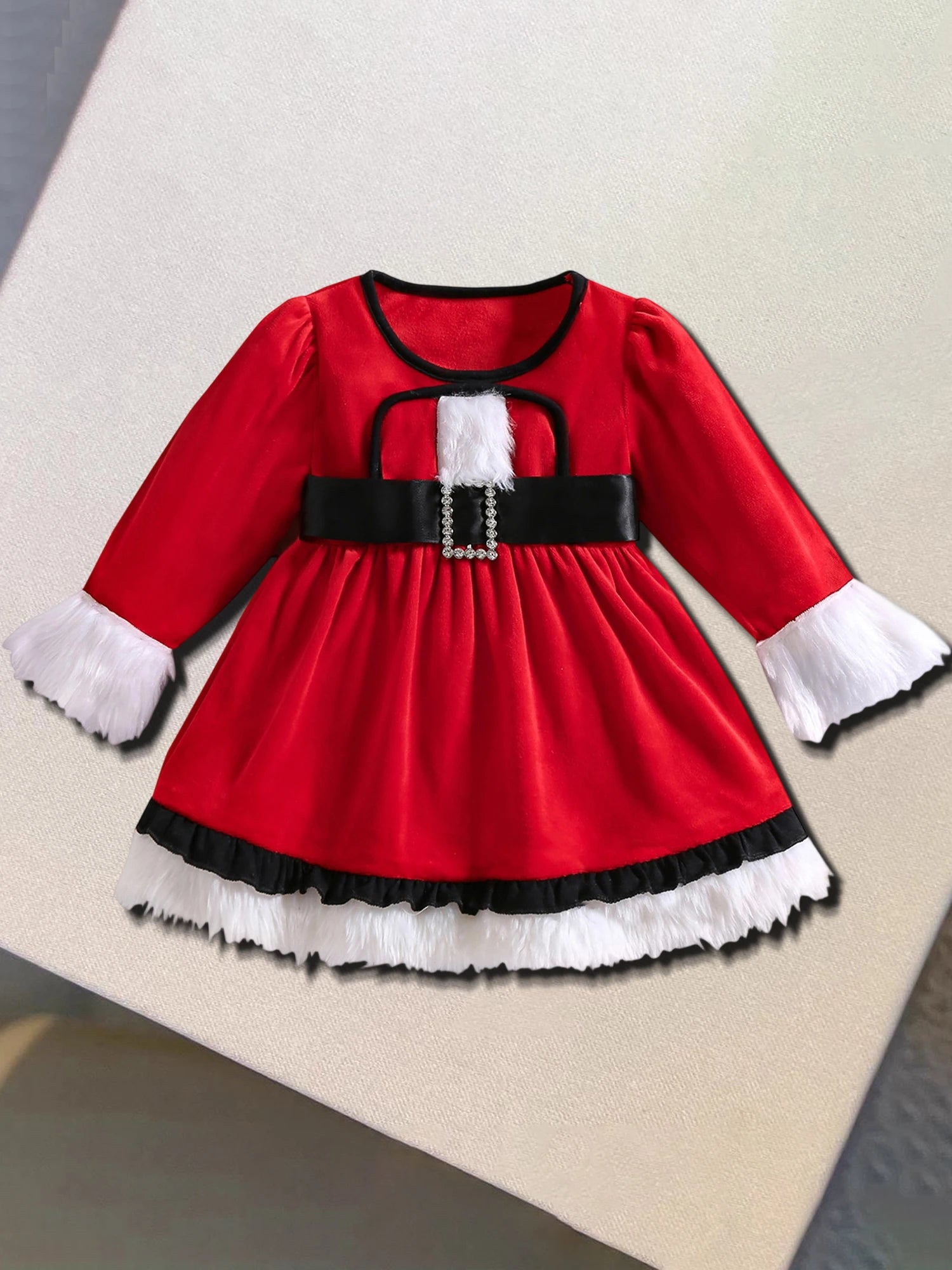 Velvet Christmas Girl Dress