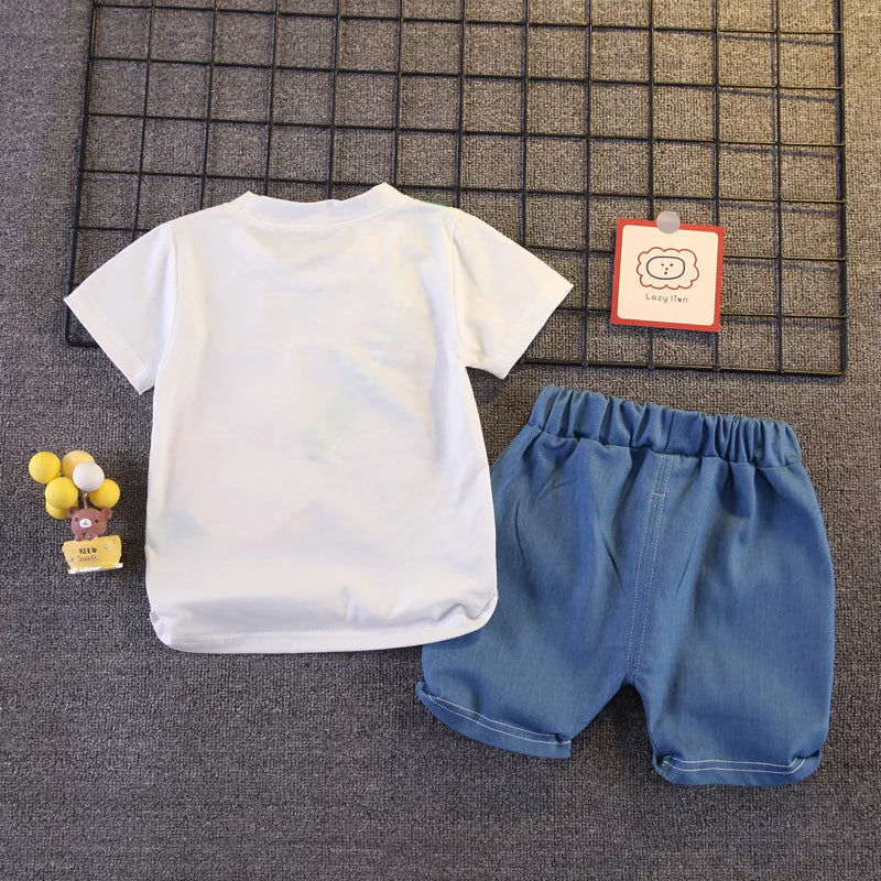 Baby Boys' Bear T-Shirt and Shorts Set, Cotton Summer