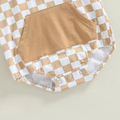 Checkerboard Print Baby Outfit