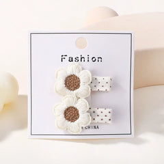 Baby Girls' Knitted Rabbit Hair Clips, 2-Piece Set