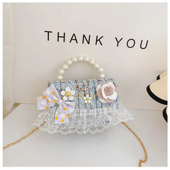 Flower Plaid Handbag for Girls (Ages 2-4)