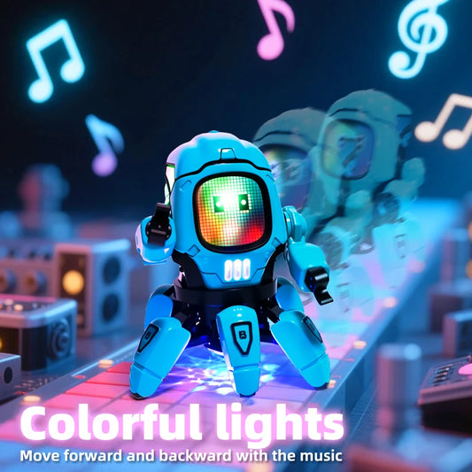 Kids dancing robot toy with music and LED lights