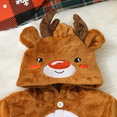 Embroidered Antlers Christmas Jumpsuit