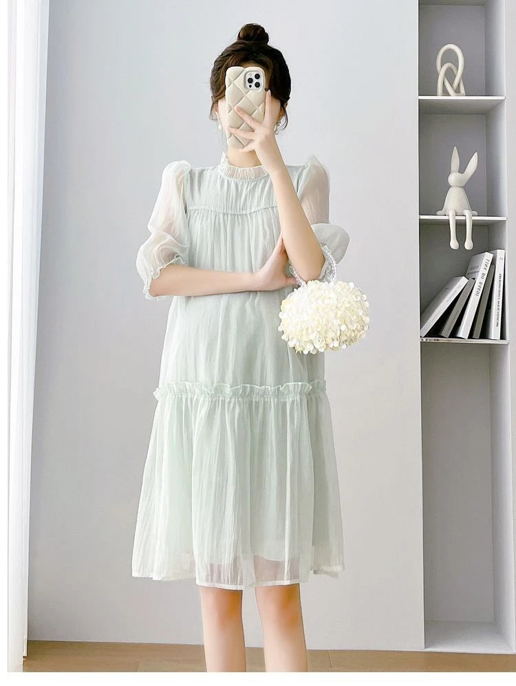 Doll Collar Chiffon  Maternity Dresses