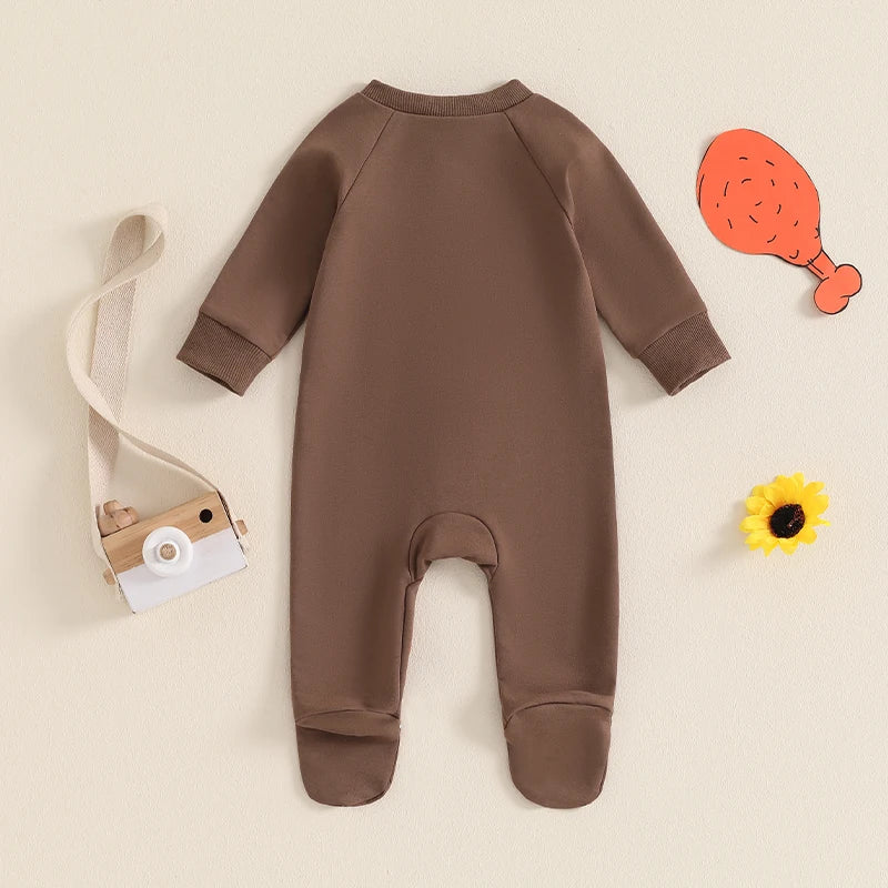 Newborn Football Romper, Long-Sleeve Baby Jumpsuit
