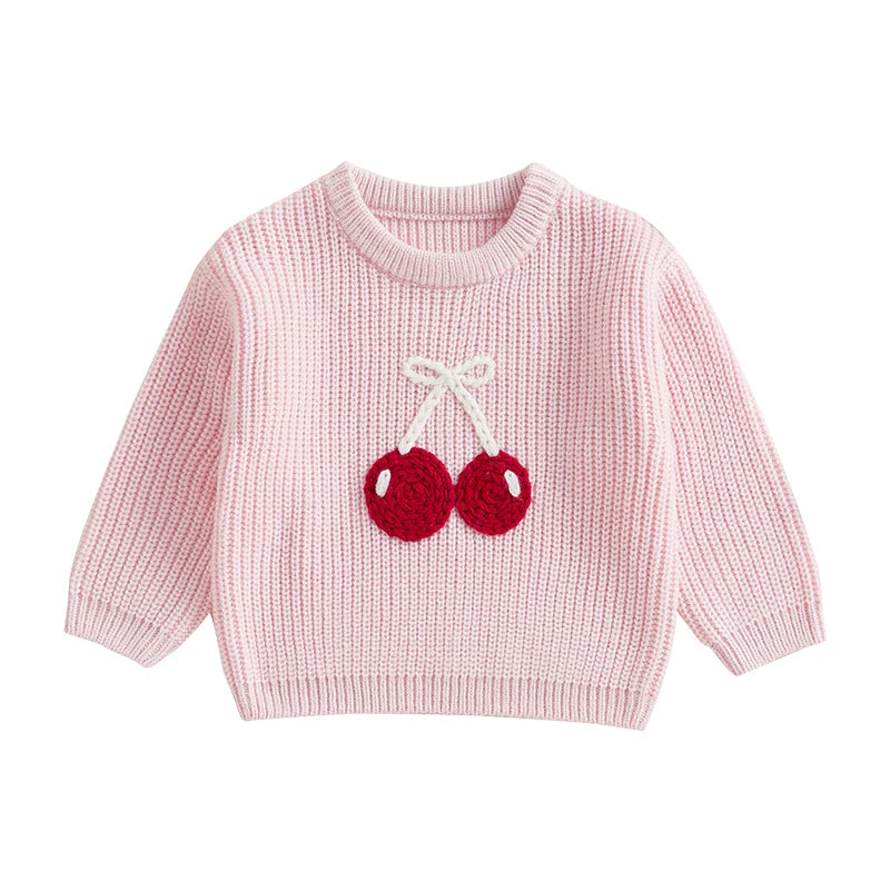 Cherry Embroidery Knit Sweater