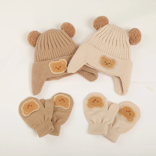 Bear Baby Knitted Hat and Gloves Set - PAMU8