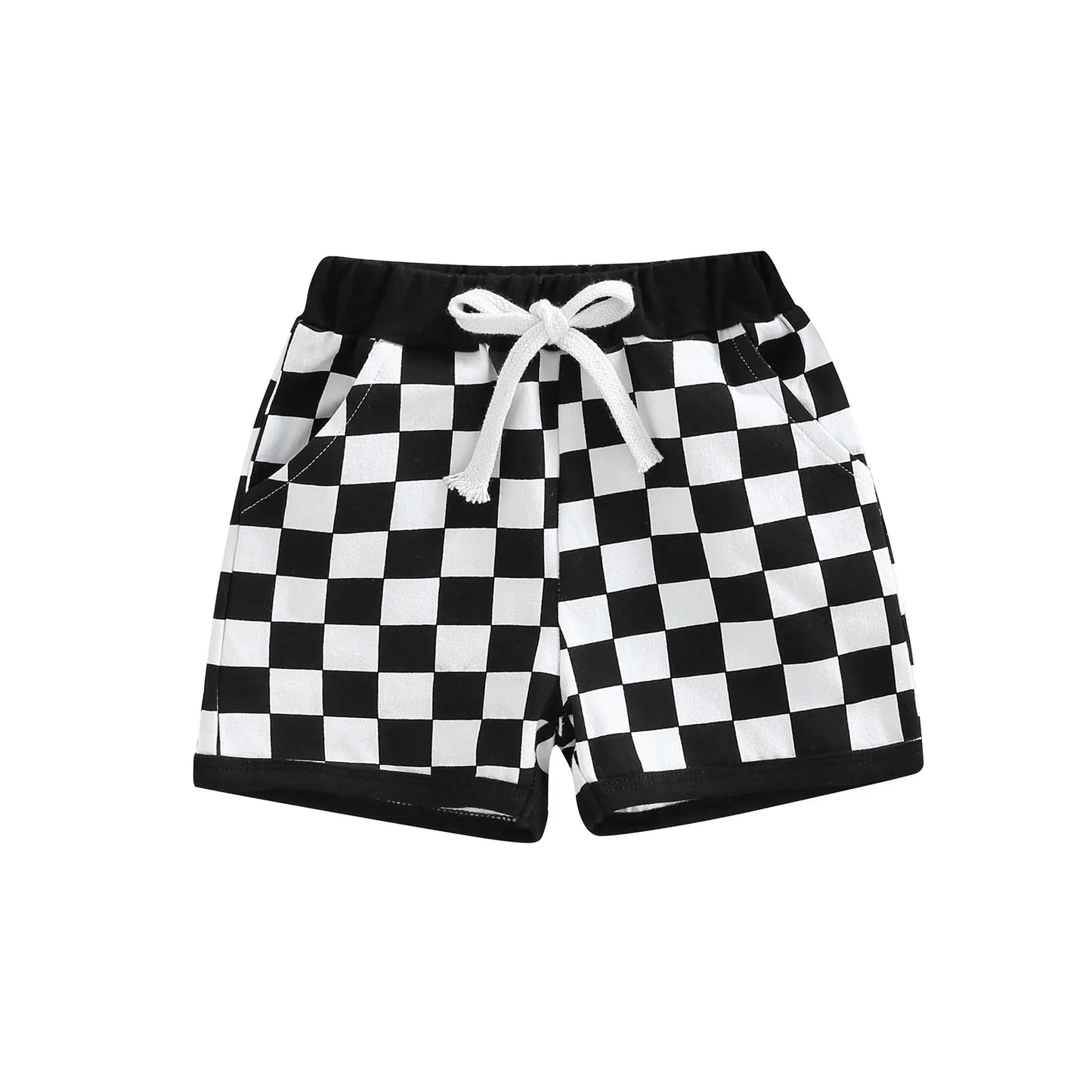 Checkerboard Print  Short Pants